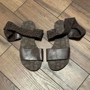 Women's Kelsi dagger Brown‎ cheetah print wrap sandals size US 8